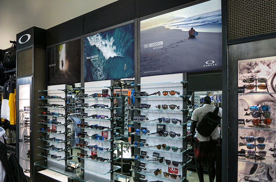 Oakley retail store display featuring Gabriel Medina