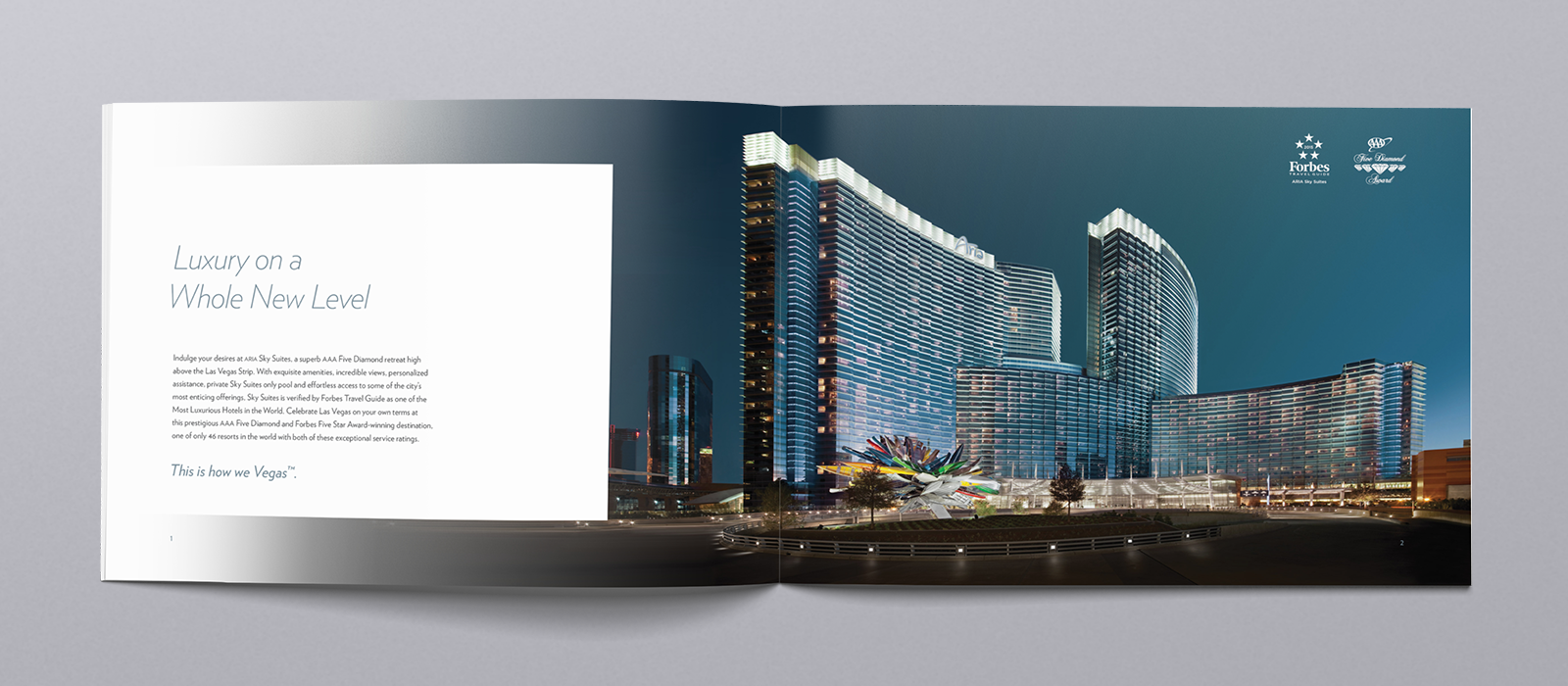 ARIA Resort and Casino Sky Suites brochure design by Silky Szeto