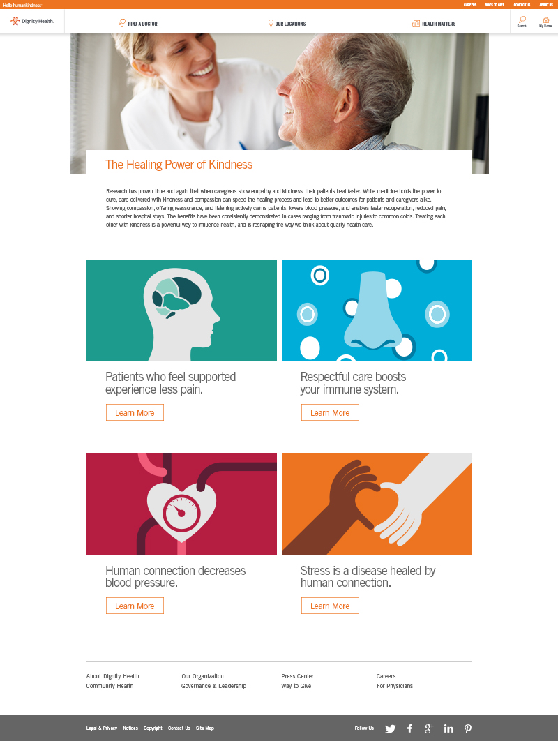 Dignity Health web page design