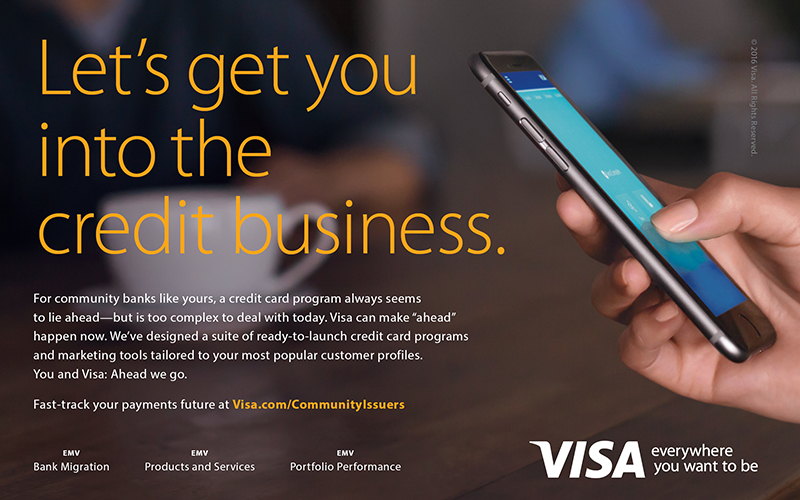 Visa print ad for Ahead We Go campaign